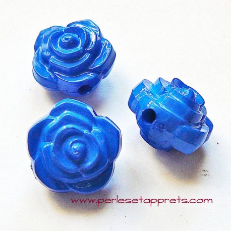 Perle synthétique rose bleue 16mm pour bijoux, perles et apprêts