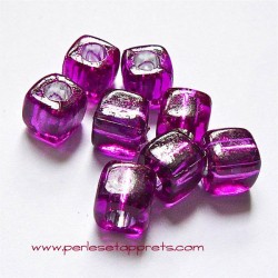 Perle synthétique cube violet 8mm pour bijoux, perles et apprêts