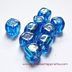 Perle synthétique cube bleu 8mm pour bijoux, perles et apprêts