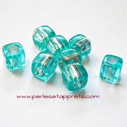 Perle synthétique cube turquoise 8mm pour bijoux, perles et apprêts