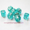 Lot 11 Perle synthétique 8mm cube turquoise