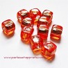 Lot 10 Perle synthétique cube 8mm orange