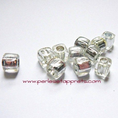 Perle synthétique cube blanc 8mm pour bijoux, perles et apprêts