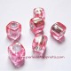 Perle synthétique cube rose 8mm pour bijoux, perles et apprêts