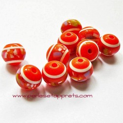 Perle synthétique ronde orange 12mm pour bijoux, perles et apprêts