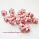 Perle synthétique fleur rose 8mm pour bijoux, perles et apprêts