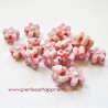 Lot 25 Perle synthétique 8mm fleur rose