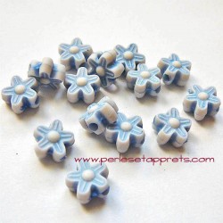 Perle synthétique fleur bleue 8mm pour bijoux, perles et apprêts