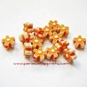 Lot 21 Perle synthétique 8mm fleur orange