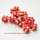 Perle synthétique fleur rouge 8mm pour bijoux, perles et apprêts