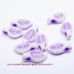 Perle synthétique feuille violet 10mm pour bijoux, perles et apprêts