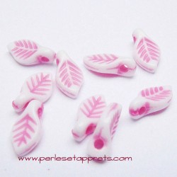 Perle synthétique feuille rose 10mm pour bijoux, perles et apprêts