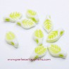 Lot 24 Perle synthétique 10mm feuille verte