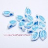 Lot 20 Perle synthétique 10mm feuille bleue