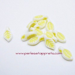 Perle synthétique feuille jaune 10mm pour bijoux, perles et apprêts