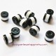 Lot 13 Perle cylindrique 6mm noir blanc