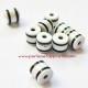 Lot 22 Perle cylindrique 6mm blanc noir blanc