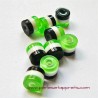 Lot 25 Perle cylindrique 6mm vert blanc noir