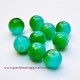 Perle ronde en verre bleu vert 8mm pour bijoux, perles et apprêts