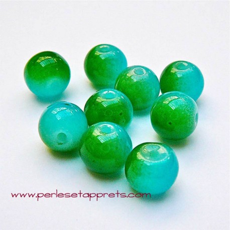 Perle ronde en verre bleu vert 6mm pour bijoux, perles et apprêts