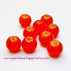 Perle ronde en verre orange 8mm pour bijoux, perles et apprêts