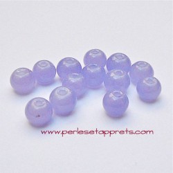 Perle ronde en verre mauve 6mm pour bijoux, perles et apprêts