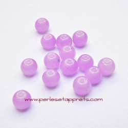 Perle ronde en verre mauve 4mm pour bijoux, perles et apprêts