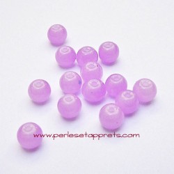 Perle ronde verre 4mm mauve clair