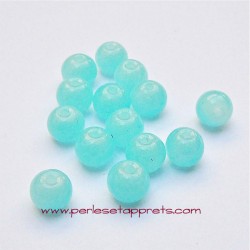 Perle ronde en verre 6mm vert opaline pour bijoux, perles et apprêts