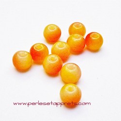 Perle ronde verre 4mm orange jaune