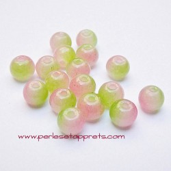 Perle ronde en verre rose vert 6mm pour bijoux, perles et apprêts