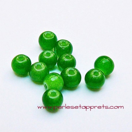 Perle ronde en verre vert 4mm pour bijoux, perles et apprêts