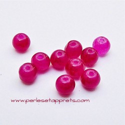 Perle ronde verre 4mm rose foncé