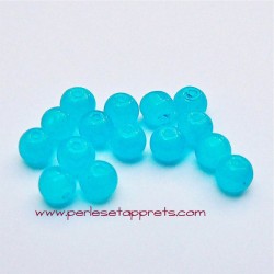Perle ronde en verre turquoise 4mm pour bijoux, perles et apprêts