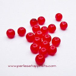 Perle ronde verre 4mm rouge