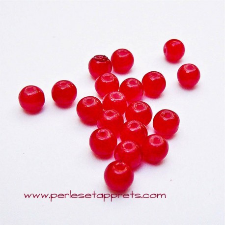 Perle ronde en verre rouge 4mm pour bijoux, perles et apprêts