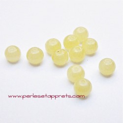 Perle ronde en verre ivoire 4mm pour bijoux, perles et apprêts