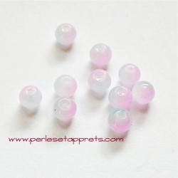 Perle ronde en verre rose mauve 4mm pour bijoux, perles et apprêts