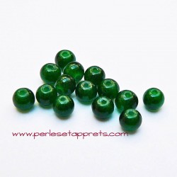 Perle ronde verre 4mm vert foncé