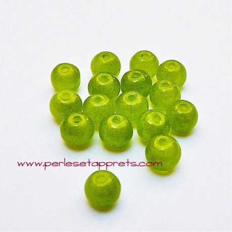 Ad11-13 130 perles de verre 4 Mm Boules Vert mat