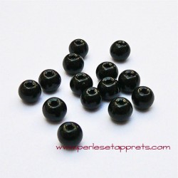 Perle ronde verre 4mm noir