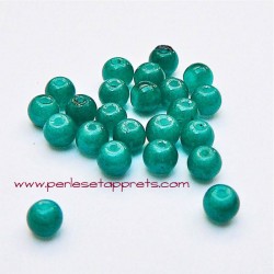 Perle ronde verre 4mm vert malachite