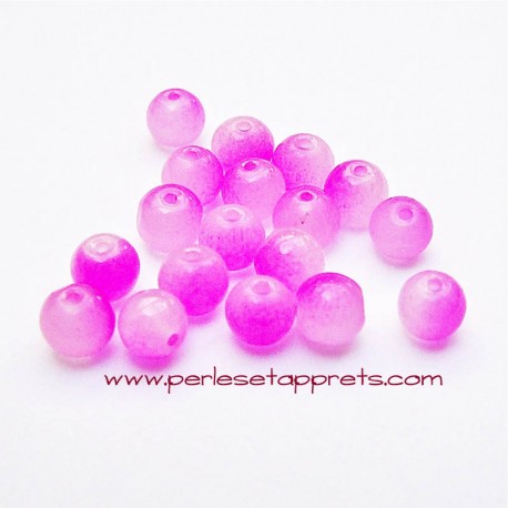 Perle ronde en verre double rose 4mm pour bijoux, perles et apprêts