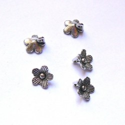 Lot 10 breloque fleur 10mm argent