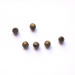 Lot 20 perles intercalaires 5mm rondes bronze, perles et apprets
