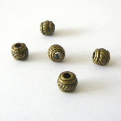 Lot 20 perles intercalaires 5mm bronze