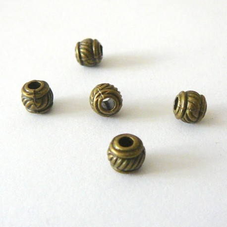 Lot 20 perles intercalaires 5mm bronze, perles et apprets