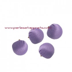 Lot 2 pompons boules lilas soie