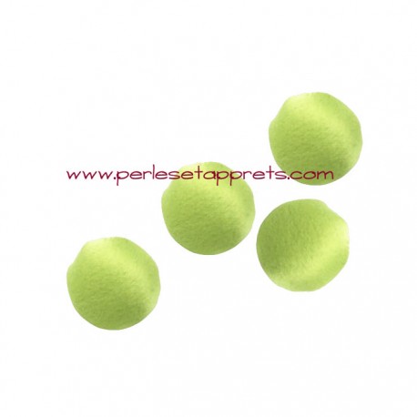 Lot 2 pompons boules vert clair satin