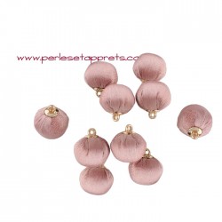 Lot 2 pompons boules satin rose